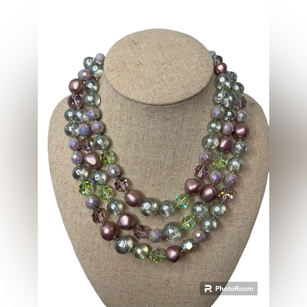 Vintage DeMario triple stranded necklace
